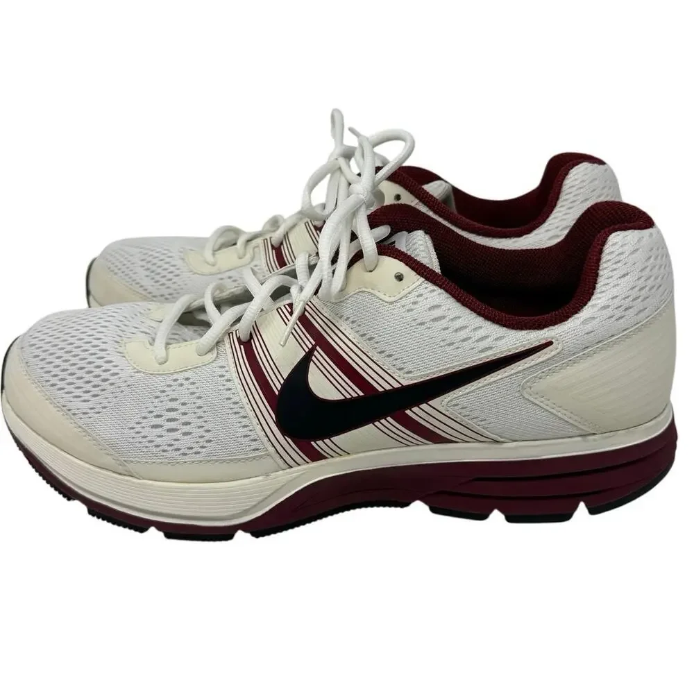 Nike Pegasus Men’s 12.5 White Red Running Shoes Fitsole Cushioned 525147-105